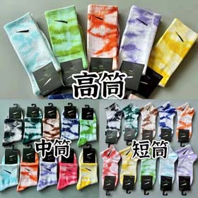 Suwannext's four-season high-top tie-dyed socks for men and women, colorful high-top sports socks wholesale and dropshipping-2425