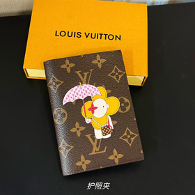 Louis Vuitton lv alphabet animal pattern passport holder-3529