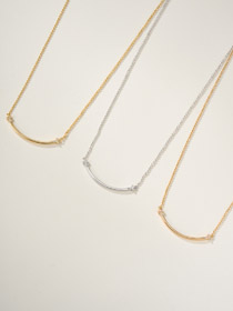Tiffany smile full diamond necklace-3727