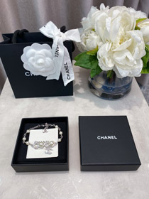 Chanel Double C Rhinestone Pearl Bracelet-3734