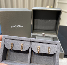 Messika rose gold full diamond sliding earrings-3738